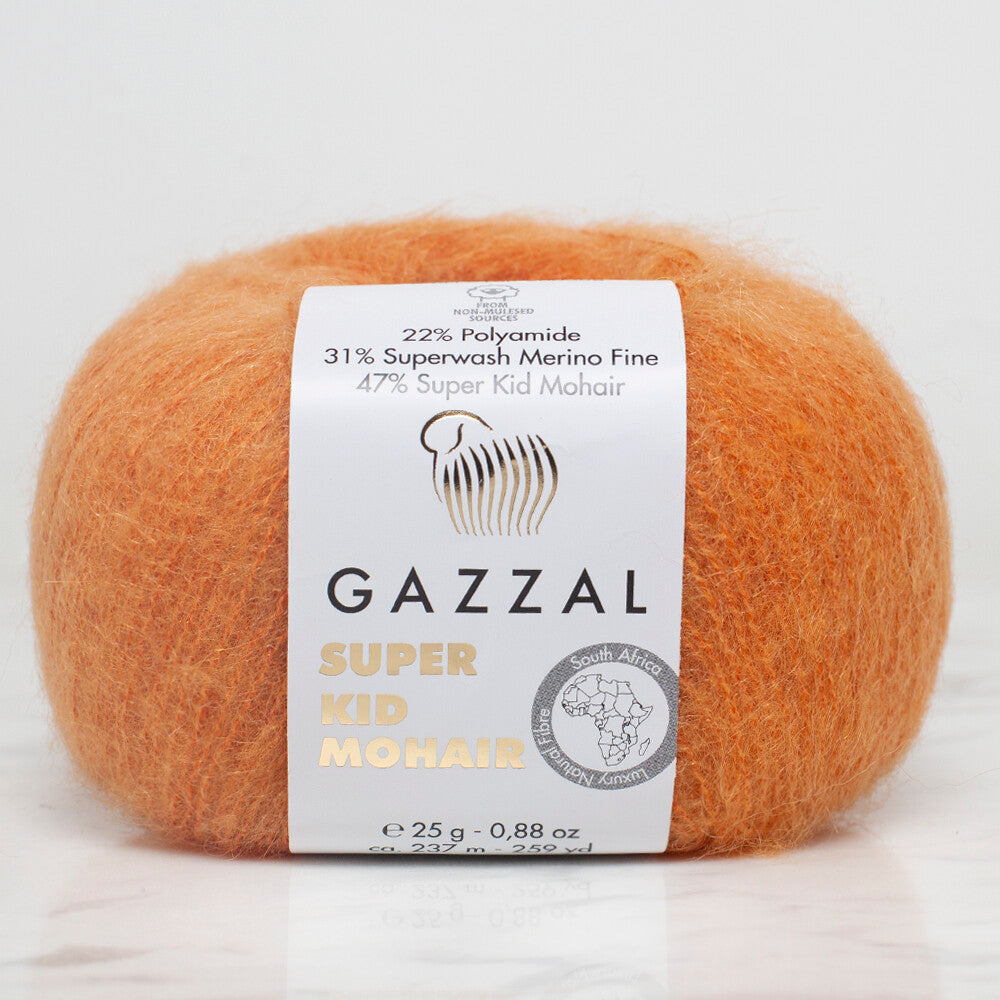 Gazzal Süper Kid Mohair Turuncu 25 gr El Örgü İpi - 64419